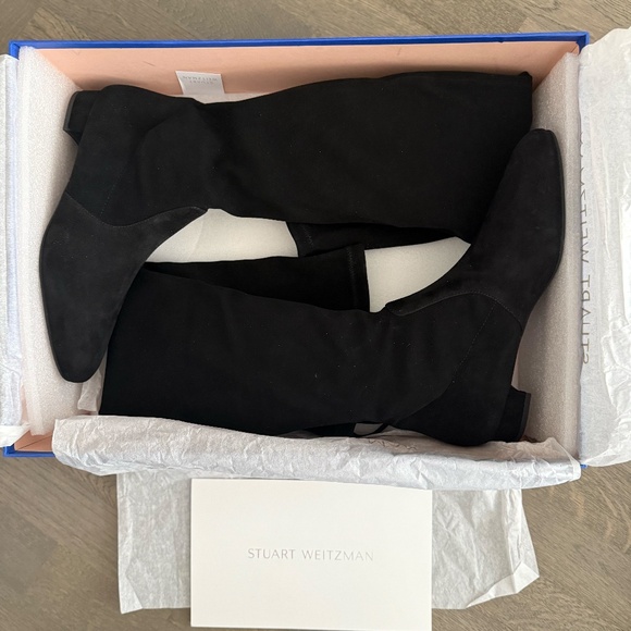 NWT Stuart Weitzman Black Genna City 25 Suede Over-Knee Boot W9/40 - Picture 6 of 12